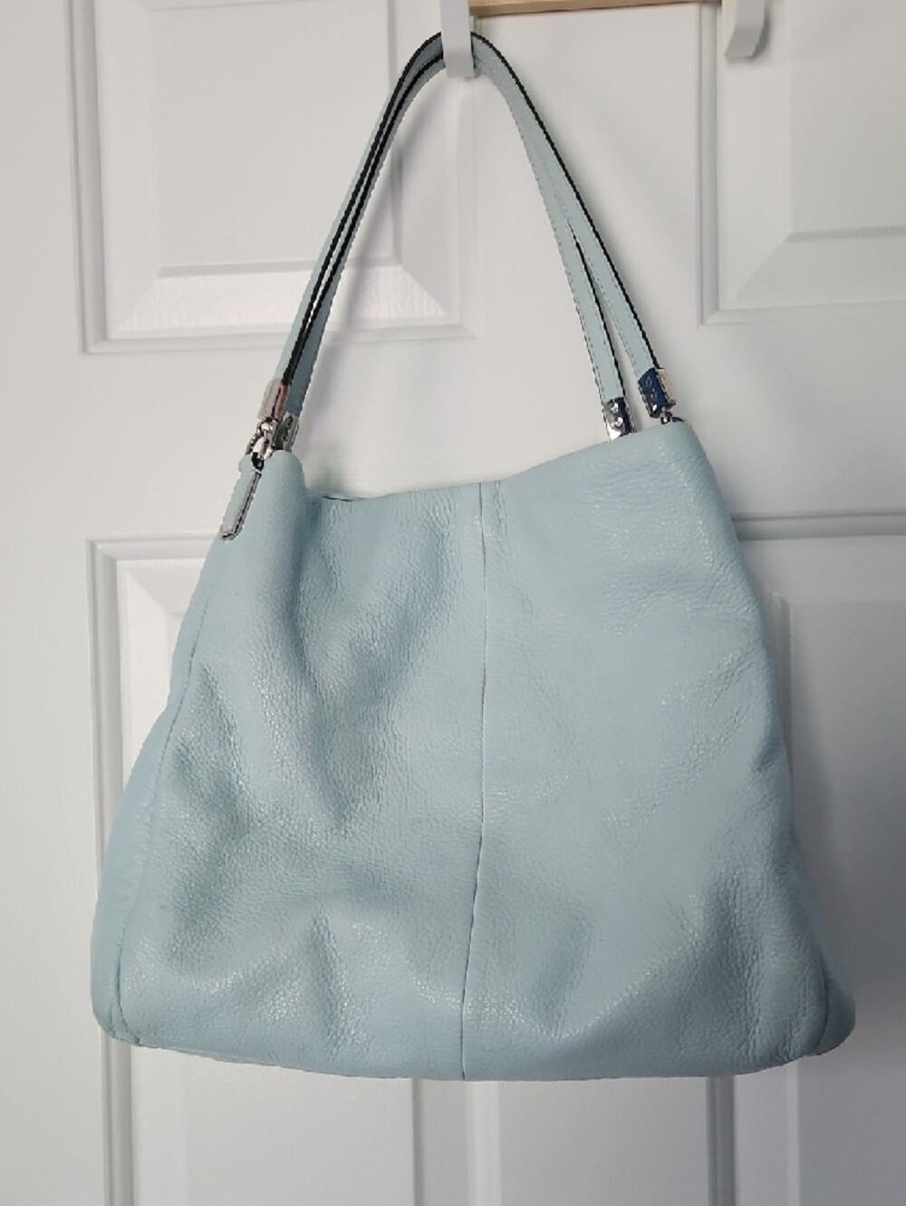 Coach Light Blue Leather Shoulder Bag - Picture 4 of 9